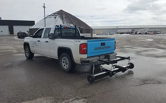 Airport maintenance magnetic sweeper for FOD collection