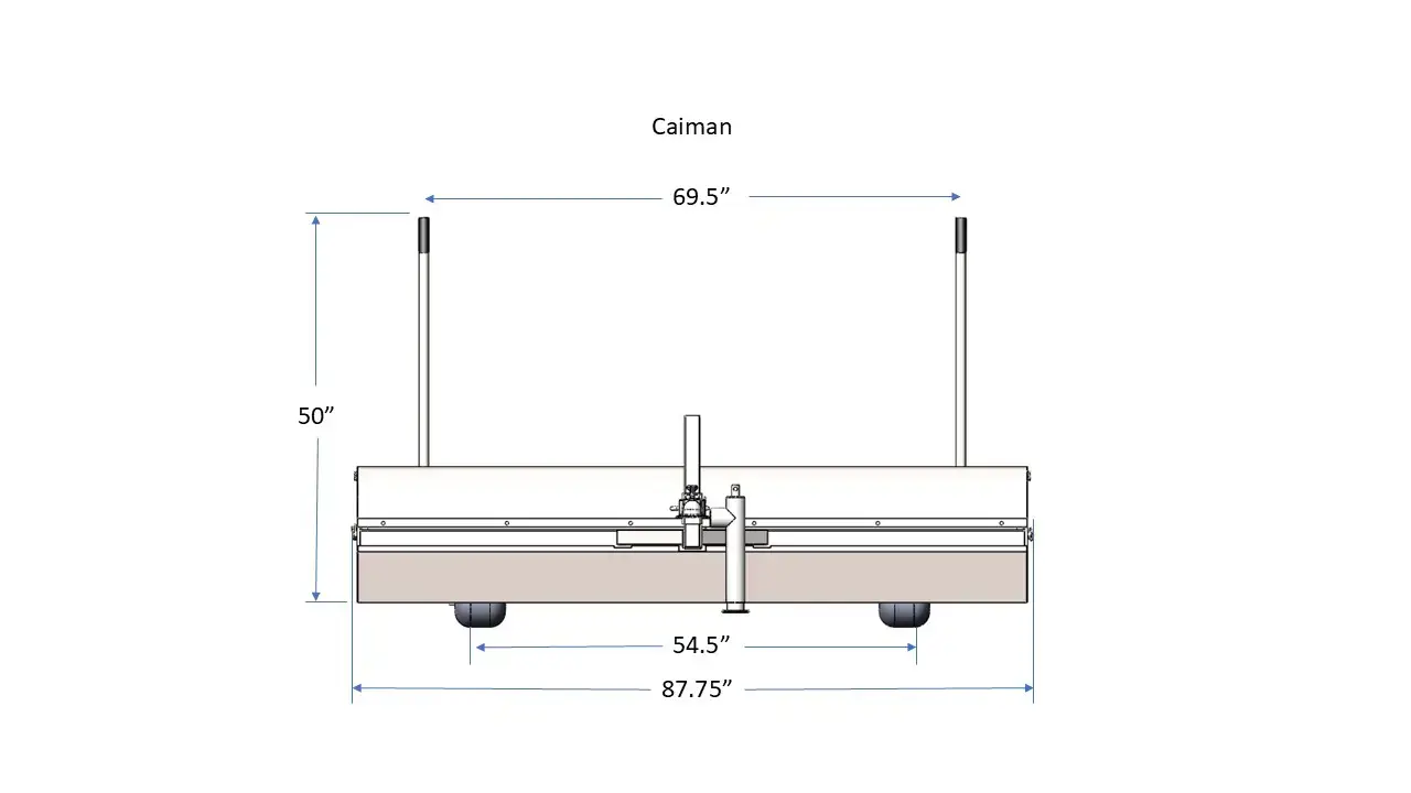 Caiman Dimensions Front View