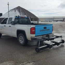 Airport maintenance magnetic sweeper for FOD Collection