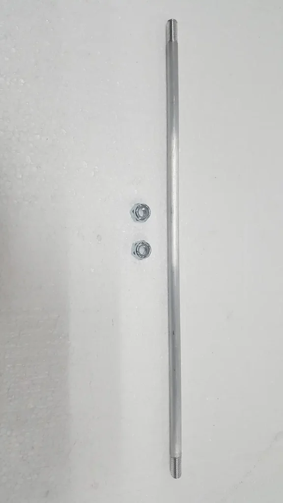Part #16 Naos aluminum 0.3125 inch diameter pivot rod (1pc) with 0.3125 inch nyloc nuts (2 pcs)