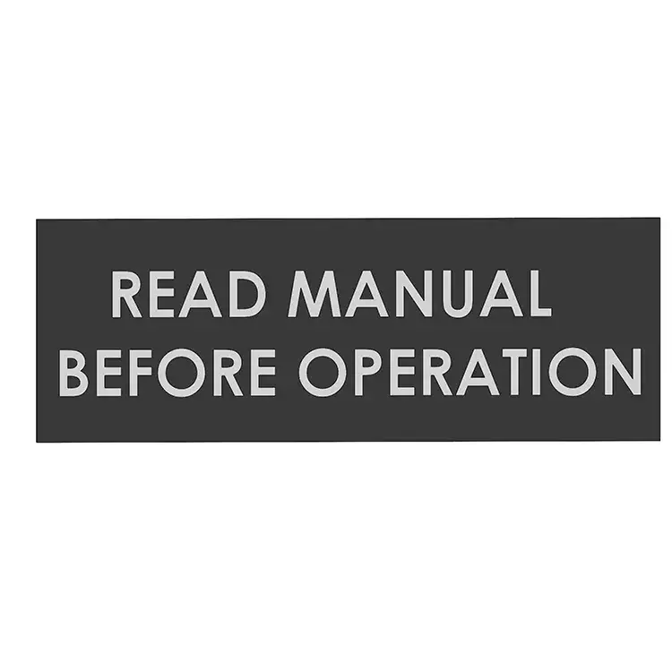 Part #36 Ananke read manual before operation sticker (1pc)
