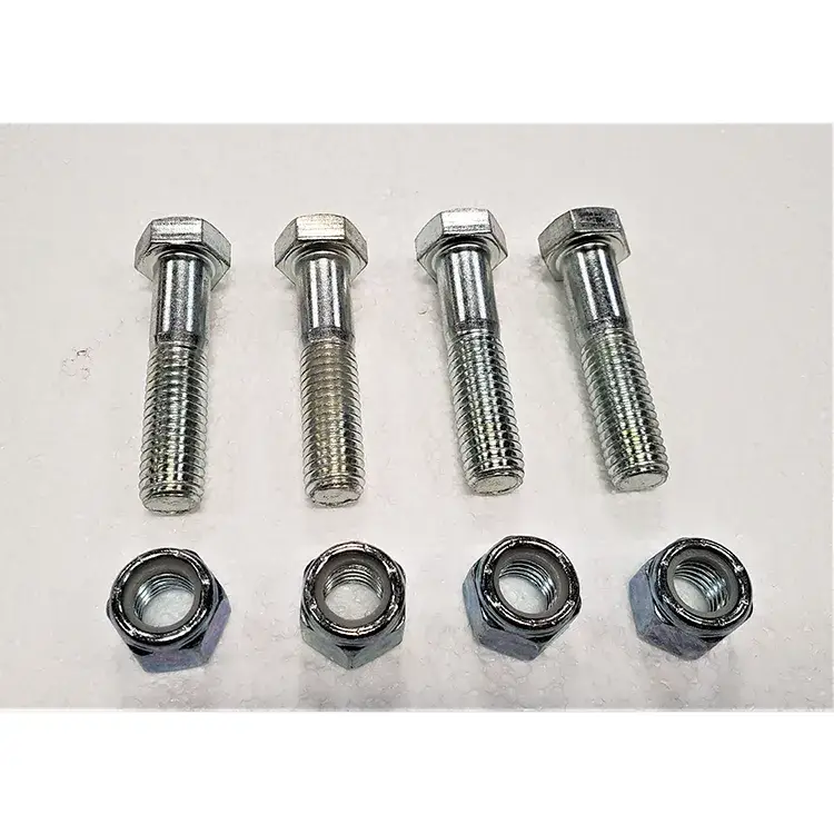 Partie #7 Lynx boulon de cadre de râteau à déblais 0,500 x 2,25 pouces (4 pièces) avec écrou nyloc (4 pièces)