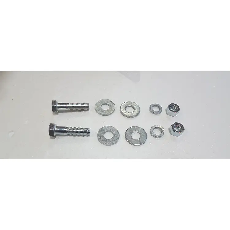 Part #70 Mammoth steel tongue side brace hex bolt rear 0.625 inch x 2 inch (2pcs) with washers (4pcs) Lockwasher (2pcs) and hex nut (2pcs)