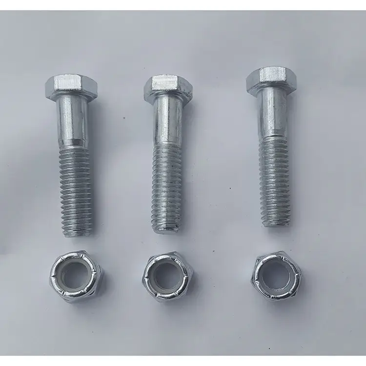Part #5 Mammoth grader steel connector .375 inch x 1.75 inch Bolts (3pcs) .375 inch nyloc nuts (3pcs)