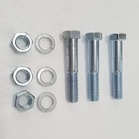 Part #17 Yacare .265" x 3.5" bolts (3pcs) w/lock washers (3pcs) and nuts (3pcs)
